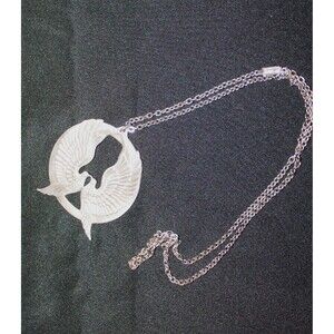 WALLACE 925 Sterling Silver - Vintage Peace On Earth 1973 Doves Pendant - PT8872